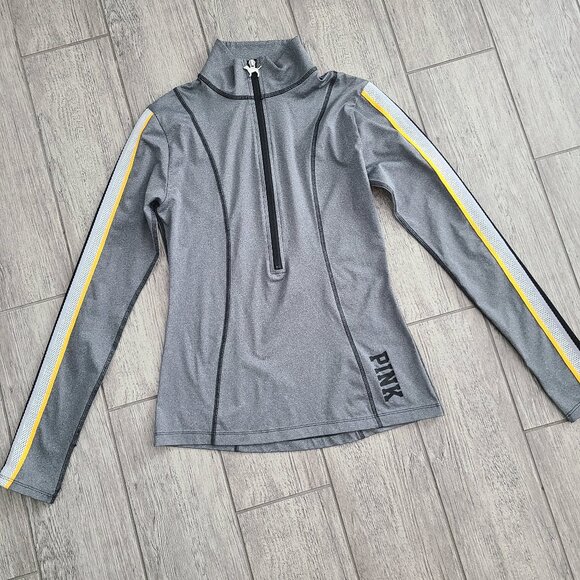 PINK Victoria's Secret women's grey half zip long sleeve athletic jacket size XS - Picture 1 of 10